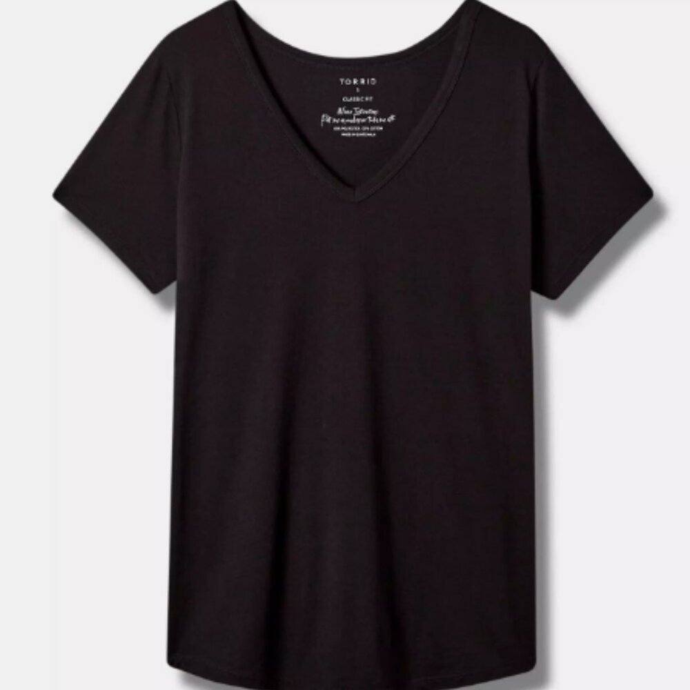Torrid Vintage Slub Relaxed V-Neck Dolman Tee - size 3